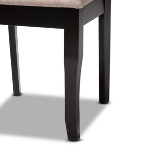Baxton Studio Baxton Studio Jana 7-Piece Dining Set: Contemporary Round Table & Plush Sand Upholstered Chairs Jana-Sand/Dark Brown-7PC Dining Set