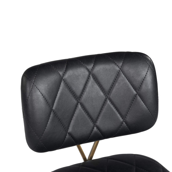 Sunpan Virtu Tufted Faux Leather Swivel Dining Chair with Bronze Iron Frame for Lounge 105319