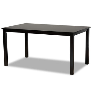 Baxton Studio Baxton Verner 7-Piece Dining Set: Modern Grey Fabric Chairs & Dark Brown Wood Table for Elegance RH330C-Grey/Dark Brown-7PC Dining Set