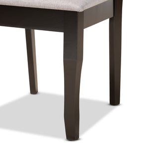 Baxton Studio Baxton Verner 7-Piece Dining Set: Modern Grey Fabric Chairs & Dark Brown Wood Table for Elegance RH330C-Grey/Dark Brown-7PC Dining Set
