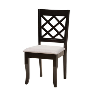 Baxton Studio Baxton Studio Jana 7-Piece Modern Dining Set with Grey Fabric Chairs & Espresso Wood Table Finish Jana-Grey/Dark Brown-7PC Dining Set