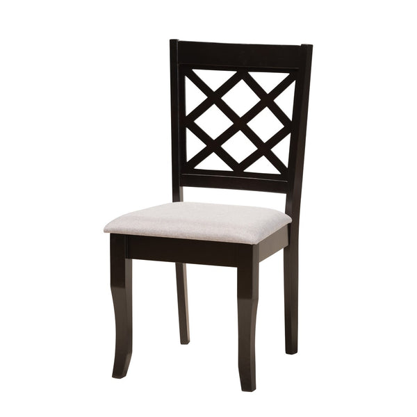 Baxton Studio Baxton Studio Jana 7-Piece Modern Dining Set with Grey Fabric Chairs & Espresso Wood Table Finish Jana-Grey/Dark Brown-7PC Dining Set