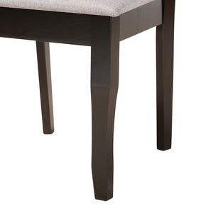 Baxton Studio Baxton Studio Jana 7-Piece Modern Dining Set with Grey Fabric Chairs & Espresso Wood Table Finish Jana-Grey/Dark Brown-7PC Dining Set
