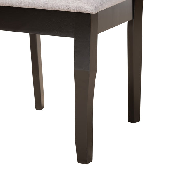 Baxton Studio Baxton Studio Jana 7-Piece Modern Dining Set with Grey Fabric Chairs & Espresso Wood Table Finish Jana-Grey/Dark Brown-7PC Dining Set