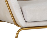 Watts Lounge Chair - Gold - Polo Club Muslin / Bravo Cream 105326 Sunpan
