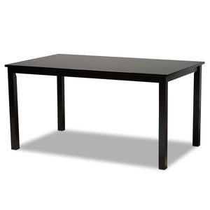 Baxton Studio Baxton Mael 7-Piece Modern Dining Set with Sand Upholstered Chairs & Espresso Oak Table - Comfort & Style RH331C-Sand/Dark Brown-7PC Dining Set