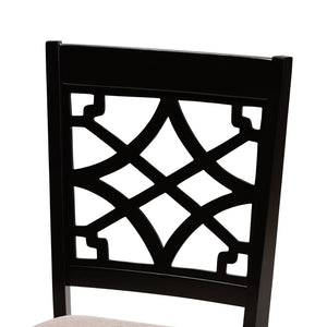 Baxton Studio Baxton Mael Modern Dining Chair Set - Sand Fabric Upholstery & Espresso Wood for Timeless Style RH331C-Sand/Dark Brown-DC-2PK