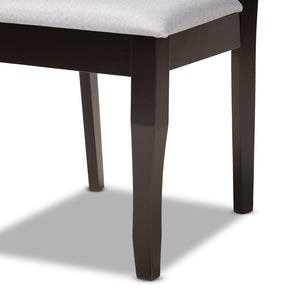 Baxton Studio Baxton Studio 7-Piece Modern Dining Set with Grey Upholstered Chairs & Dark Brown Table – Elevate Meals! RH331C-Grey/Dark Brown-7PC Dining Set