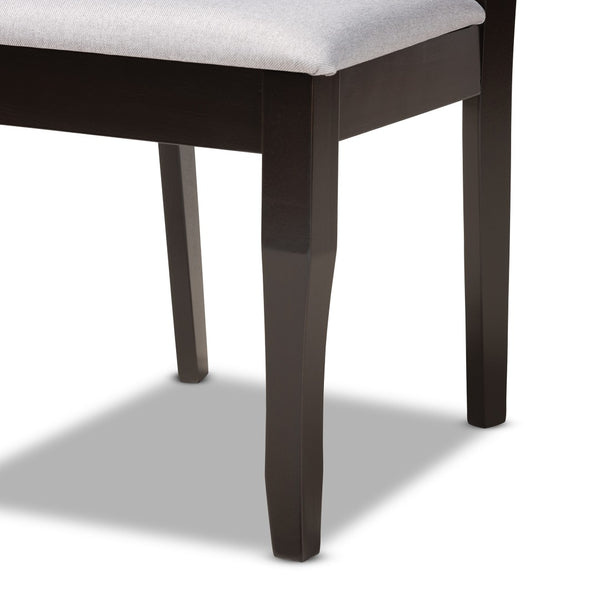 Baxton Studio Baxton Studio 7-Piece Modern Dining Set with Grey Upholstered Chairs & Dark Brown Table – Elevate Meals! RH331C-Grey/Dark Brown-7PC Dining Set