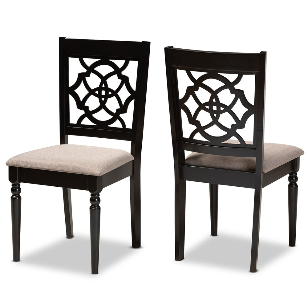 Baxton Studio Baxton Studio Renaud 2-Piece Dining Chair Set in Sand Fabric & Espresso Wood – Modern Elegance RH332C-Sand/Dark Brown-DC-2PK