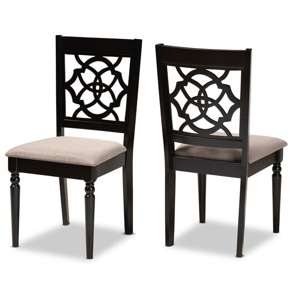 Baxton Studio Baxton Studio Renaud 2-Piece Dining Chair Set in Sand Fabric & Espresso Wood – Modern Elegance RH332C-Sand/Dark Brown-DC-2PK