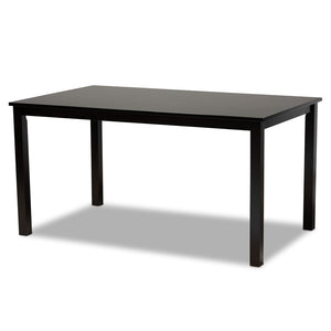Baxton Studio Baxton Studio Renaud 7-Piece Dining Set - Modern Sand Upholstered Chairs & Dark Brown Wood Table RH332C-Sand/Dark Brown-7PC Dining Set