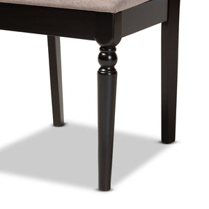 Baxton Studio Baxton Studio Renaud 7-Piece Dining Set - Modern Sand Upholstered Chairs & Dark Brown Wood Table RH332C-Sand/Dark Brown-7PC Dining Set
