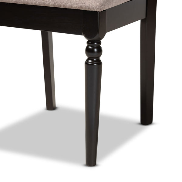 Baxton Studio Baxton Studio Renaud 7-Piece Dining Set - Modern Sand Upholstered Chairs & Dark Brown Wood Table RH332C-Sand/Dark Brown-7PC Dining Set