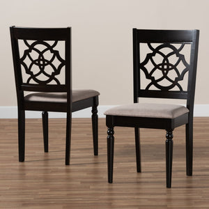Baxton Studio Baxton Studio Renaud 2-Piece Dining Chair Set in Sand Fabric & Espresso Wood – Modern Elegance RH332C-Sand/Dark Brown-DC-2PK