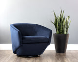 Treviso Swivel Lounge Chair - Metropolis Blue 105356 Sunpan