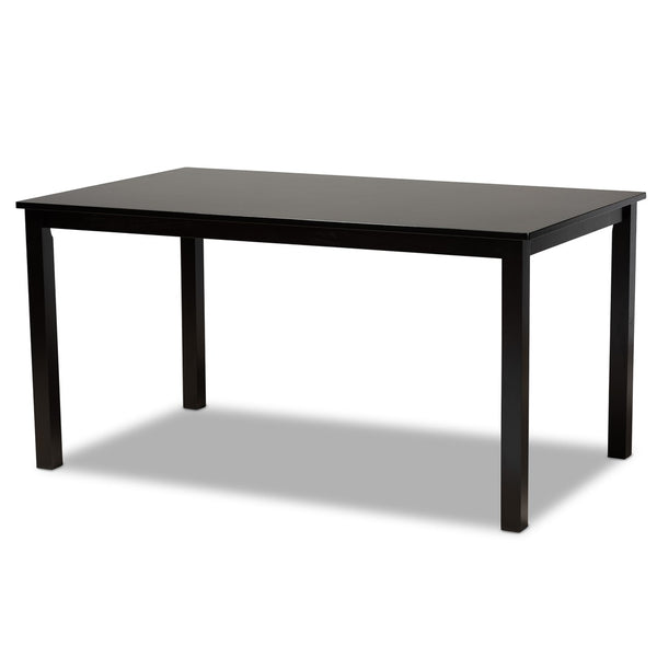Baxton Studio Baxton Renaud 7-Piece Dining Set: Modern Grey Fabric Chairs & Dark Brown Wood Table for Chic Spaces RH332C-Grey/Dark Brown-7PC Dining Set