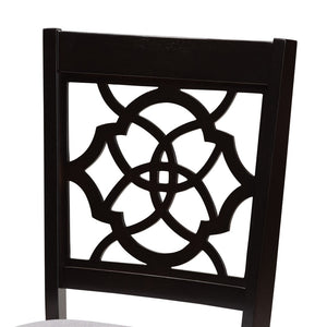 Baxton Studio Baxton Renaud 2-Piece Dining Chair Set in Grey Fabric & Dark Brown Wood - Stylish Comfort Awaits RH332C-Grey/Dark Brown-DC-2PK