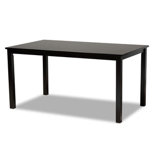 Baxton Studio Baxton Studio Lucie 7-Piece Modern Dining Set with Sand Upholstery & Dark Brown Wood Finish RH333C-Sand/Dark Brown-7PC Dining Set