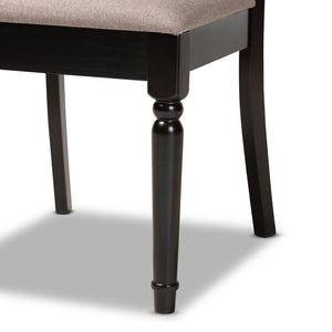 Baxton Studio Baxton Studio Lucie Elegant 2-Piece Dining Chair Set in Sand Fabric & Espresso Finish for Modern Homes RH333C-Sand/Dark Brown-DC-2PK