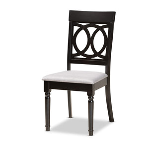 Baxton Studio Baxton Studio Jessie 7-Piece Dining Set - Modern Grey Upholstered Chairs & Dark Brown Table Design Jessie-Grey/Dark Brown-7PC Dining Set