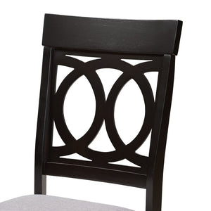 Baxton Studio Baxton Studio Jessie 7-Piece Dining Set - Modern Grey Upholstered Chairs & Dark Brown Table Design Jessie-Grey/Dark Brown-7PC Dining Set