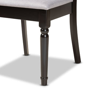 Baxton Studio Baxton Studio Jessie 7-Piece Dining Set - Modern Grey Upholstered Chairs & Dark Brown Table Design Jessie-Grey/Dark Brown-7PC Dining Set