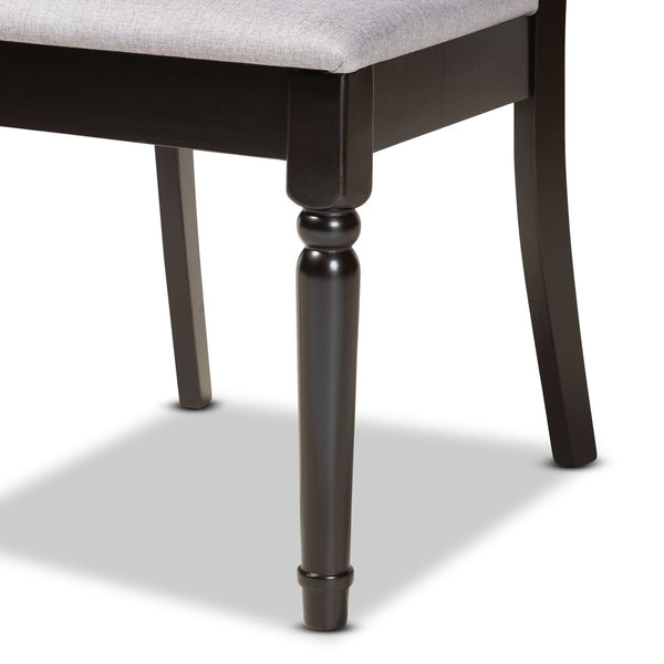 Baxton Studio Baxton Studio Jessie 7-Piece Dining Set - Modern Grey Upholstered Chairs & Dark Brown Table Design Jessie-Grey/Dark Brown-7PC Dining Set
