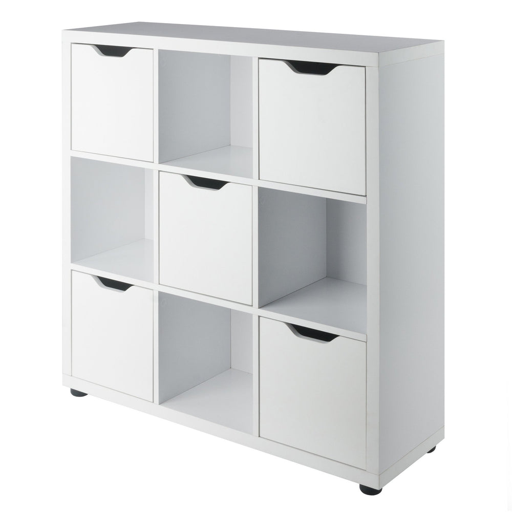 Winsome Wood Julian 3x3 Storage Cabinet - Stylish White Organizer With 9 Compartments For Home & Crafts White Composite Wood 10538-winsome-wood