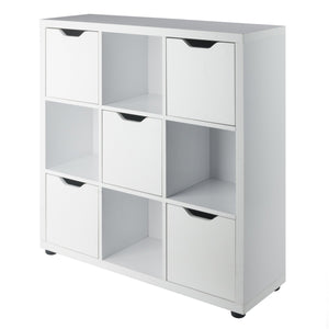 Winsome Wood Julian 3x3 Storage Cabinet - Stylish White Organizer With 9 Compartments For Home & Crafts White Composite Wood 10538-winsome-wood