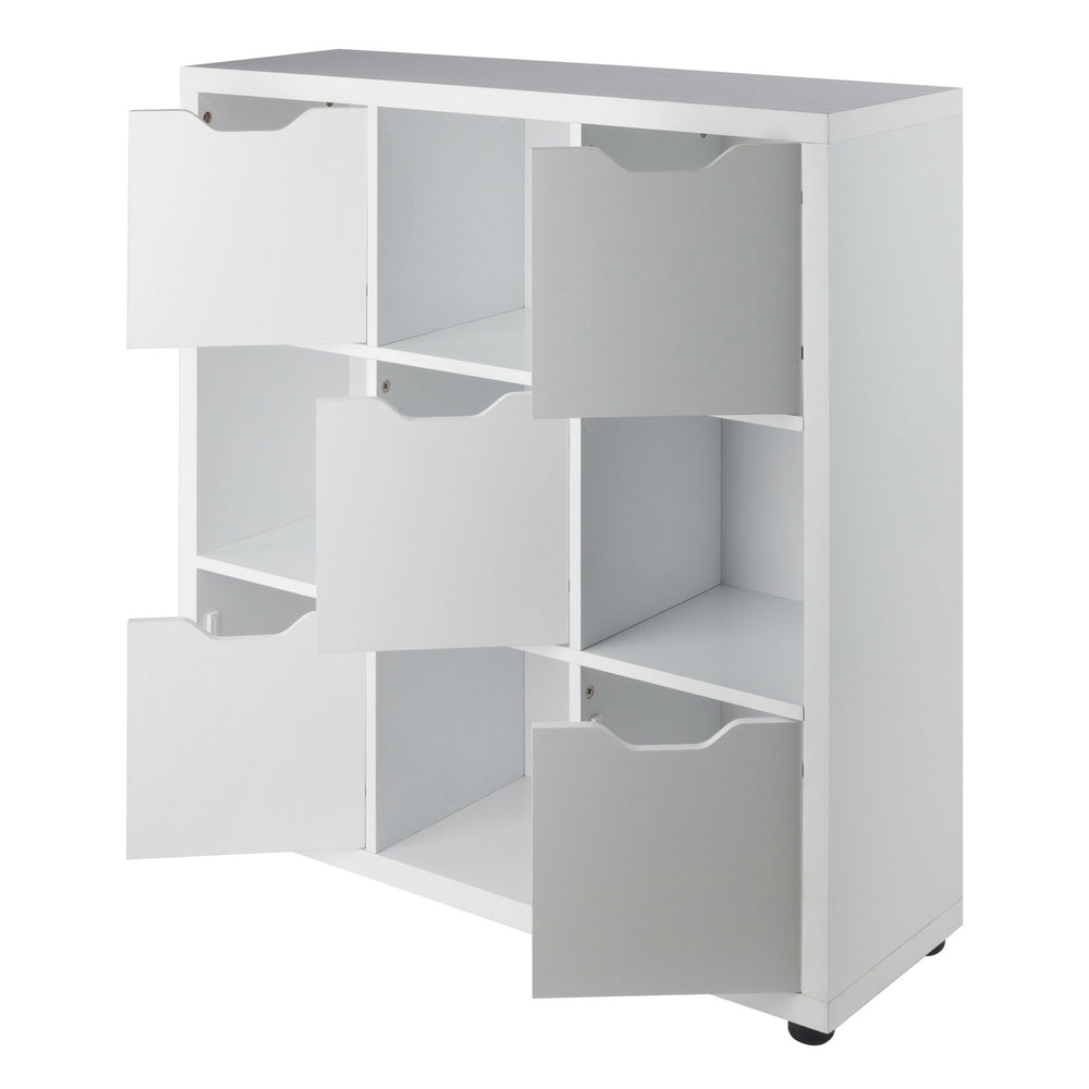 Winsome Wood Julian 3x3 Storage Cabinet - Stylish White Organizer With 9 Compartments For Home & Crafts White Composite Wood 10538-winsome-wood