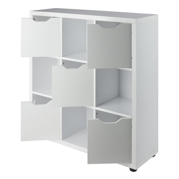 Winsome Wood Julian 3x3 Storage Cabinet - Stylish White Organizer With 9 Compartments For Home & Crafts White Composite Wood 10538-winsome-wood