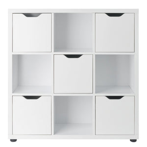 Winsome Wood Julian 3x3 Storage Cabinet - Stylish White Organizer With 9 Compartments For Home & Crafts White Composite Wood 10538-winsome-wood