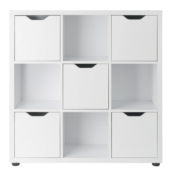 Winsome Wood Julian 3x3 Storage Cabinet - Stylish White Organizer With 9 Compartments For Home & Crafts White Composite Wood 10538-winsome-wood