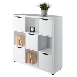 Winsome Wood Julian 3x3 Storage Cabinet - Stylish White Organizer With 9 Compartments For Home & Crafts White Composite Wood 10538-winsome-wood