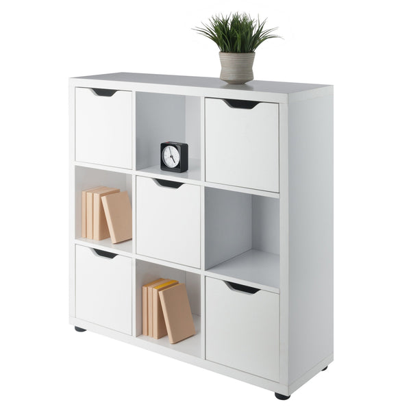 Winsome Wood Julian 3x3 Storage Cabinet - Stylish White Organizer With 9 Compartments For Home & Crafts White Composite Wood 10538-winsome-wood