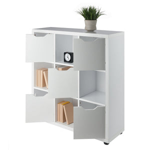 Winsome Wood Julian 3x3 Storage Cabinet - Stylish White Organizer With 9 Compartments For Home & Crafts White Composite Wood 10538-winsome-wood