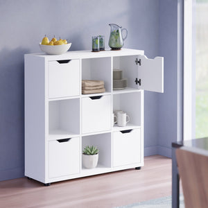 Winsome Wood Julian 3x3 Storage Cabinet - Stylish White Organizer With 9 Compartments For Home & Crafts White Composite Wood 10538-winsome-wood