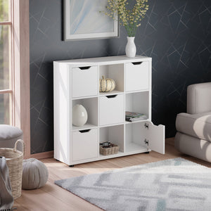 Winsome Wood Julian 3x3 Storage Cabinet - Stylish White Organizer With 9 Compartments For Home & Crafts White Composite Wood 10538-winsome-wood