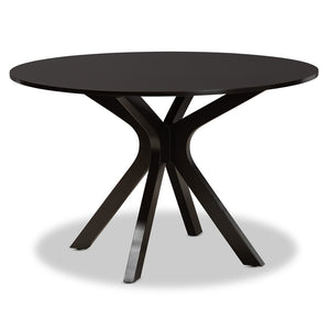 Baxton Studio Baxton Studio Callie 7-Piece Dining Set - Modern Sand Upholstered Chairs & Dark Brown Table Design Callie-Sand/Dark Brown-7PC Dining Set