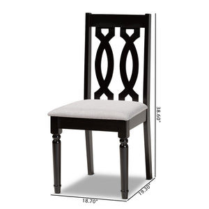 Baxton Studio Baxton Studio Cherese Modern Dining Chair Set - Grey Upholstered with Dark Brown Wood Finish, 2-Piece RH334C-Grey/Dark Brown-DC-2PK