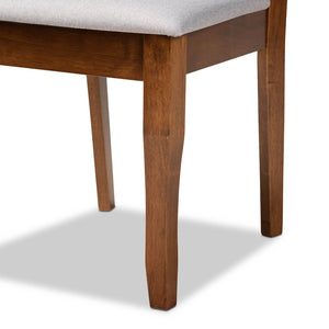 Baxton Studio Baxton Studio 7-Piece Dining Set: Modern Grey Upholstered Chairs & Walnut Table for Elegant Dining RH330C-Grey/Walnut-DC-7PC Dining Set