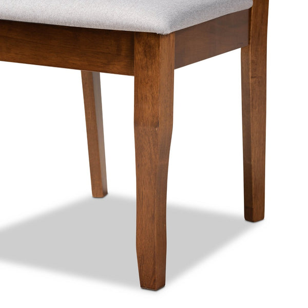 Baxton Studio Baxton Studio 7-Piece Dining Set: Modern Grey Upholstered Chairs & Walnut Table for Elegant Dining RH330C-Grey/Walnut-DC-7PC Dining Set