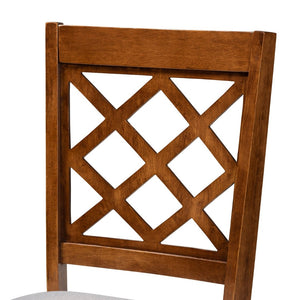 Baxton Studio Baxton Studio Verner Contemporary Grey Dining Chair Set - Elegant 2-Piece Walnut Wood Design RH330C-Grey/Walnut-DC-2PK