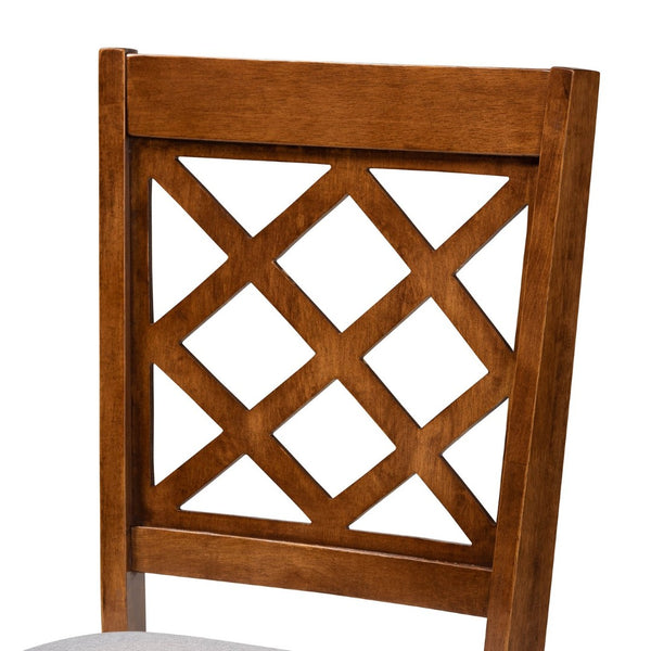 Baxton Studio Baxton Studio Verner Contemporary Grey Dining Chair Set - Elegant 2-Piece Walnut Wood Design RH330C-Grey/Walnut-DC-2PK