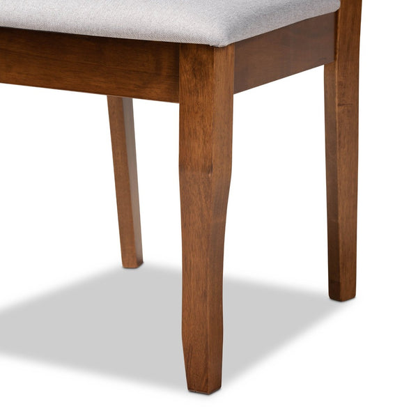 Baxton Studio Baxton Studio Verner Contemporary Grey Dining Chair Set - Elegant 2-Piece Walnut Wood Design RH330C-Grey/Walnut-DC-2PK