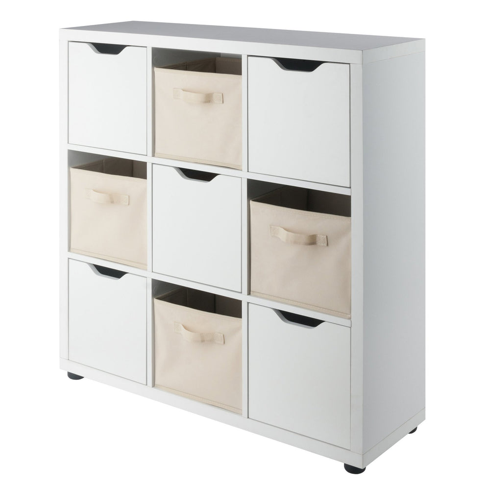Winsome Wood Julia 3x3 Storage Cabinet Set With Baskets - Stylish, Versatile, And Perfect For Organizing Clutter White Composite Wood 10541-winsome-wood