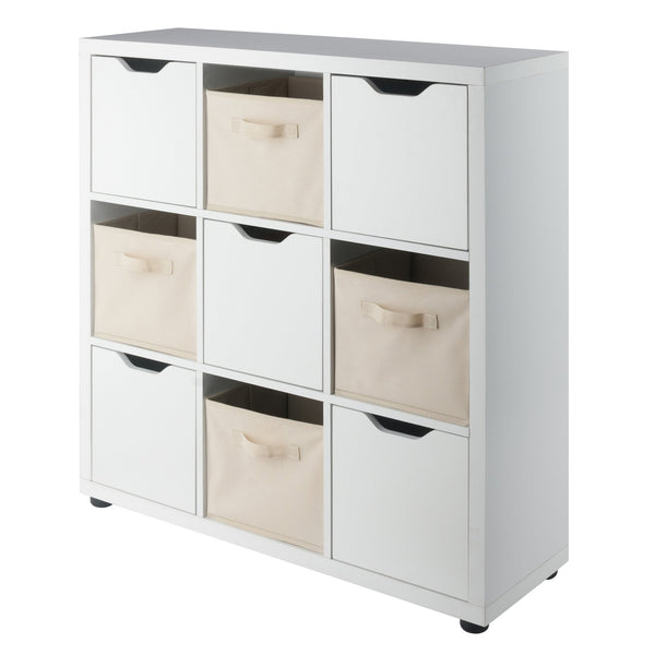 Winsome Wood Julia 3x3 Storage Cabinet Set With Baskets - Stylish, Versatile, And Perfect For Organizing Clutter White Composite Wood 10541-winsome-wood
