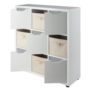 Winsome Wood Julia 3x3 Storage Cabinet Set With Baskets - Stylish, Versatile, And Perfect For Organizing Clutter White Composite Wood 10541-winsome-wood
