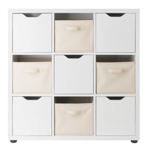 Winsome Wood Julia 3x3 Storage Cabinet Set With Baskets - Stylish, Versatile, And Perfect For Organizing Clutter White Composite Wood 10541-winsome-wood